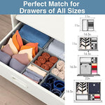 Foldable Closet Organizers and Storage Dresser Drawer Dividers for Clothes, Socks, Scarves & Ties