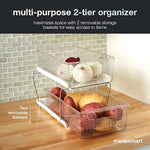 Multipurpose Organizer with Divided Slide-Out Storage Bins for Bathroom