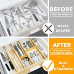 Kitchen Adjustable Drawer Organizers With Labels
