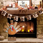 Wooden Indoor Tabletop Turkey Decor for Thanksgiving