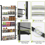 Hanging Spice Rack with Adjustable Baskets and Detachable Frames for Kitchen