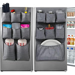 Fridge Dust Cover Top with 15 Extra Large Fabric Pockets for Spice, Cutlery & Napkins