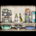 Multipurpose Organizer with Divided Slide-Out Storage Bins for Bathroom