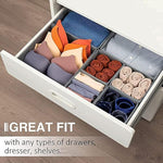 Foldable Closet Organizers and Storage Dresser Drawer Dividers for Clothes, Socks, Scarves & Ties