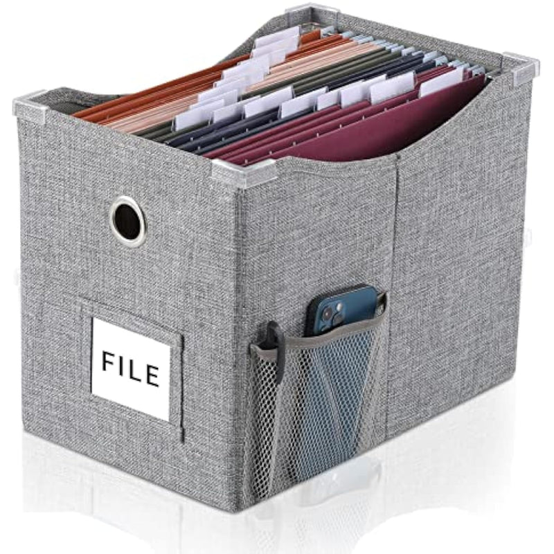 Metal Sliding Rail For Letter Size File Storage Box with Extra Pocket Storage