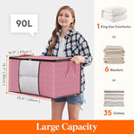 Storage Bag Organizer with Reinforced Handle Thick Fabric for Comforters