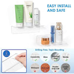 Floating Hanging Shelves with Cable Clips for Bedroom & Gaming Room - Set Of 2