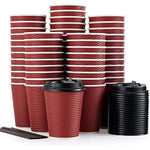 80 Pack Three Layer Insulated Coffee Cups With Lid And Straws For Parties Picnic And Travel