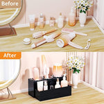 Acrylic Hair Dryer and Styling Holder for Bathroom Countertop