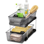 Multipurpose Organizer with Divided Slide-Out Storage Bins for Bathroom