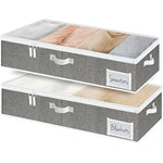 Under Bed Storage Containers with Zippers for Cloths & Blankets
