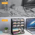 Pencil Holder with 10 Compartments and 1 Drawer