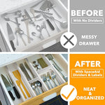 Kitchen Adjustable Drawer Organizers With Labels