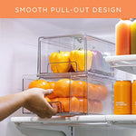 Clear Stackable Pull Out Refrigerator Organizer Bins