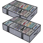 Underbed Solution Shoes Container Bags with Sturdy Sidewall & Reinforced Handles