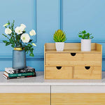Mini Bamboo Desk Drawer Tabletop Storage Organization Box for Office