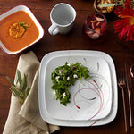 Triple Layer Glass And Chip Resistant Lightweight Square Plates And Bowls Set