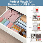 Foldable Closet Organizers and Storage Dresser Drawer Dividers for Clothes, Socks, Scarves & Ties