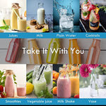 11Oz Glass Milk Bottles With Reusable Metal Twist Lids And Straws