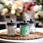 4 Pack Apothecary Jars Bathroom Vanity Storage Organizer Set