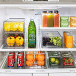 Clear Stackable Pull Out Refrigerator Organizer Bins