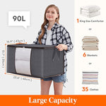 Storage Bag Organizer with Reinforced Handle Thick Fabric for Comforters