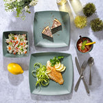 Soho Grayson Square Melamine Dinnerware Set Service For Four 16Pcs