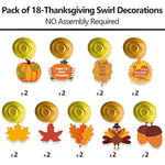 40PCS Pre-Assembled Thanksgiving Banner Hanging Swirls Fall Leaves Garland and Honeycomb Pumpkins for Thanksgiving Decor