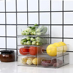 Stackable Plastic Clear Food Storage Bin with Handles for Pantry