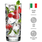 Highball Drinking Glasses Italian Made Tall Glass Cups Water Glasses Cocktail Glasses