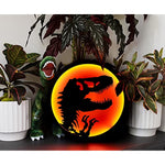 Jurassic Park T Rex Logo Led Wall Light Sign Ready To Hang Wall Decor Artwork