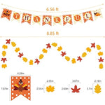 40PCS Pre-Assembled Thanksgiving Banner Hanging Swirls Fall Leaves Garland and Honeycomb Pumpkins for Thanksgiving Decor