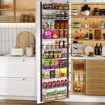 Hanging Spice Rack with Adjustable Baskets and Detachable Frames for Kitchen