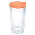 Double Walled Clear Colorful Lidded Insulated Tumbler Cup