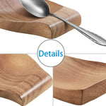 Wooden Spoon Rest For Kitchen Counter 4 7 4 5 Inch Natural Acacia Wood Spoon Holder For Stove Top Or Counter Top Perfect For Placing Kitchen Utensils Ladle Spatula Tongs Fork More