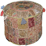 Ethnic Embroidered Pouf Cover