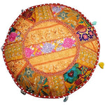 Ethnic Embroidered Pouf Cover