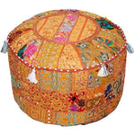 Ethnic Embroidered Pouf Cover