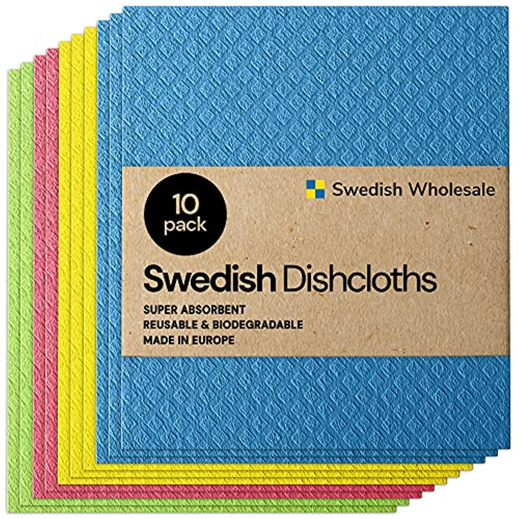 Swedish Dish Cloths Grey 10 Pack Reusable Compostable Kitchen