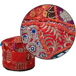 Ethnic Embroidered Pouf Cover
