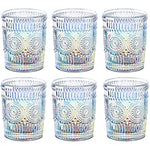 Vintage Glassware Sets Rainbow Embossed Romantic Water Glass Tumbler