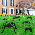 6 Pcs Halloween Giant Hairy Spiders Decorations