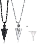 Cremation Urn Necklace For Ashes Stainless Steel Tribal Spearpoint Arrowhead Memorial Pendant Unisex Necklace