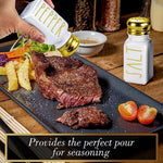 Stainless Steel Lid Glass Salt and Pepper Shakers