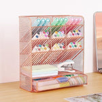 Pencil Holder with 10 Compartments and 1 Drawer