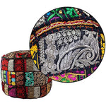 Ethnic Embroidered Pouf Cover
