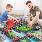 Carrier Vehicle Toy Set With Play Mat