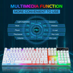 Gaming Keyboard And Mouse Combo K1 Led Rainbow Backlit Keyboard With 104 Key Computer Pc Gaming Keyboard For Pc Laptopwhite