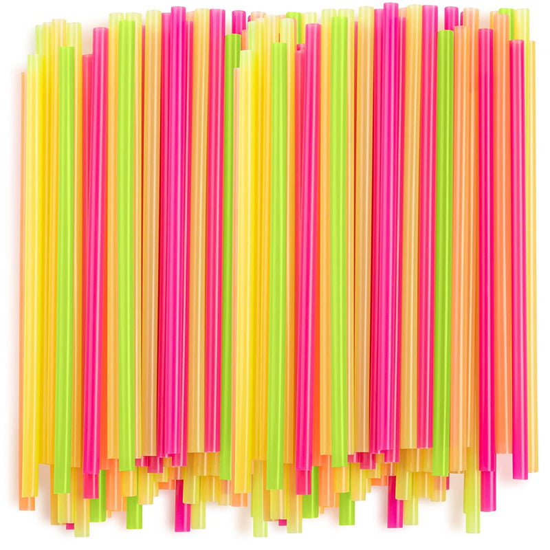 Wide Straws For Drinking Smoothies 100 Pack Assorted Colors