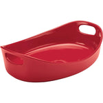 Stoneware Bubble And Brown Oval Baker